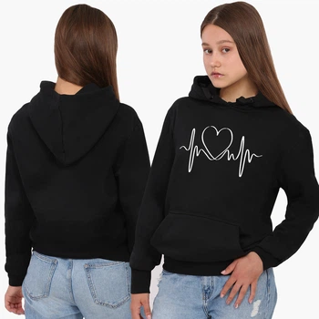 Худи женский парный В ритме пульса (8921-3945) XL Черный