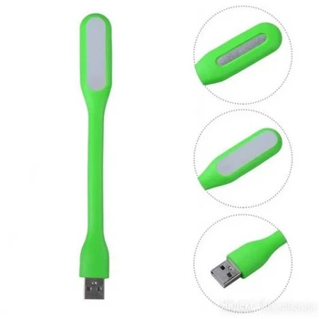 Мини USB LED подсветка-лампа портативная Light для ноутбука и для чтения в темноте Green 20096