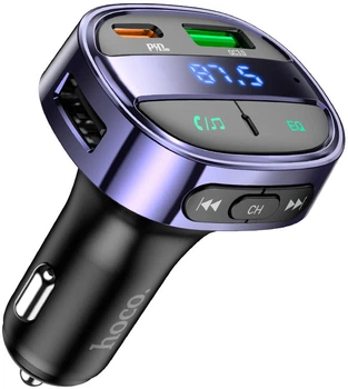 Автомобильное зарядное устройство с FM-модулятором Hoco E70 PD30W + QC3.0 car BT FM transmitter Magic Night (6931474765246)