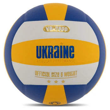 Мяч волейбольный UKRAINE VB-7800 №5 PU клееный желтый-синий