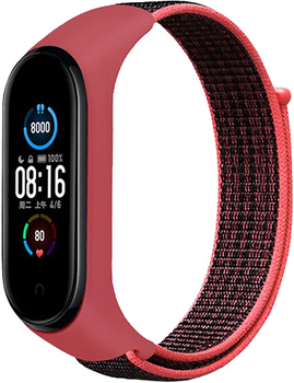 Ремінець Drobak Nylon Premium для Xiaomi Mi Smart Band 7 Red Black (191910)