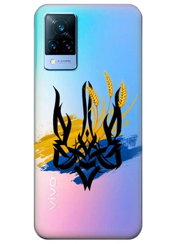 Vivo V21s прозрачный силиконовый чехол iSwag с украинским дизайном - Атрибуты Украины (ISVV21S86)
