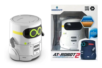 AT-ROBOT 2 з сенсорним керуванням та навчальними картками Kiddisvit (білий, арт. AT002-01-UKR)