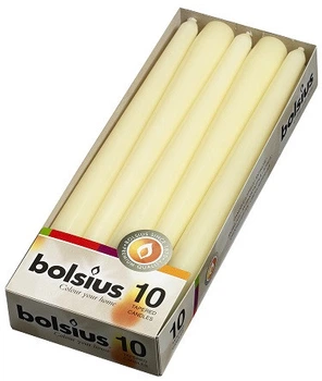Свеча кремовая коническая Bolsius 24,5 см 10 шт (s30-011Б)