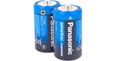 Батарейка солевая бочка Panasonic General Purpose батарейка R20 2 шт.