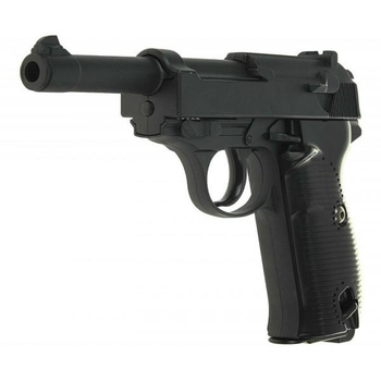 Страйкбольный Пистолет Galaxy G21 Walther P38 металл, пластик стреляет пульками 6 мм Черный