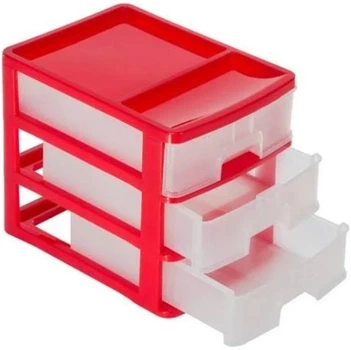 Міні комод А4 R-Plastic 10203 на 3 ящики Кораловий