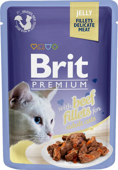 Mokra karma dla kotów BRIT Premium z wołowiną w galaretce - saszetka 85g (8595602518470)