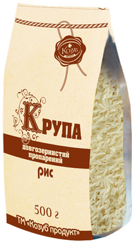 Рис довгозернистий пропарений Козуб Продукт 500 г (4820094537703)