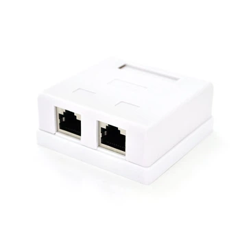 Розетка RITAR FTP 8P8C RJ45 2 порт Cat-5, накладная белая Q300