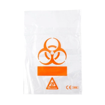 Пакет для транспортировки биоматериалов Biohazard с двойным карманом Прозрачный Biosigma