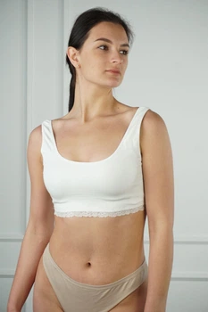 Женский хлопковый топ Janira 32348 white 44(M) Белый