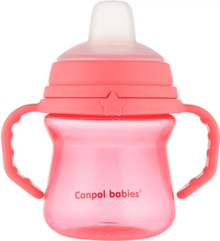 Тренировочная кружка Canpol Babies с силиконовым носиком FirstCup 150 мл Розовая (56/614_pin)