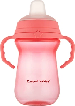 Тренировочная кружка Canpol Babies с силиконовым носиком FirstCup 250 мл Розовая (56/615_pin)