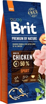 Sucha karma dla psów BRIT Premium Sport przy wzmożonej aktywności fizycznej z kurczakiem 15 kg (8595602526673)