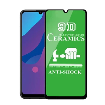 Протиударна захисна плівка Ceramics для Huawei Honor 9A Full Glue (0.3 мм, 9D) чорна