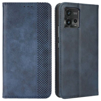 Чехол-книжка Deexe Retro Style для Motorola Moto G72 - Blue