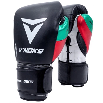 Боксерские перчатки V`Noks Mex Pro Training, Чёрные, кожаные, 8 унций (227 г) для спортсменов 7-9 лет и до 50 кг. (60055)