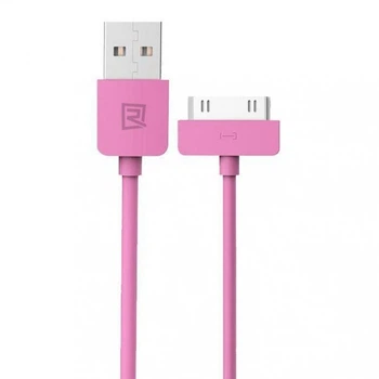 Кабель USB Remax Rapid для Apple 30-pin iPhone 4/4S, 2.1A, довжина 1.0м, розовий