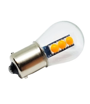 Светодиодная лампа с цоколем 1156 BA15s P21W 6SMD 3030 12V Оранжевая Autoexpect (50305)