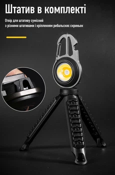 Фонарь брелок светодиодный универсальный аккумуляторный с карабином Mini COB USB Rechargeable Keychain LED W5137