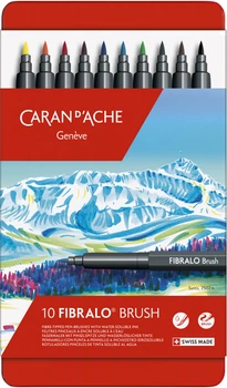 Набор акварельных брашпенов Caran d'Ache Fibralo 10 цветов (7630002343459)
