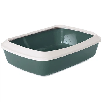 Лоток туалет з бортиком для котів Savic Iriz Nordic Litter Tray 42х31х12.5 см сіро-зелений (0263_0WMG)