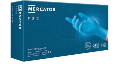 Перчатки нитриловые Mercator Nitrile нестерильные неопудренные голубые M (44914065)