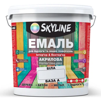 Эмаль для пола акрил-полиуретановая SkyLine Белый База А 5 л