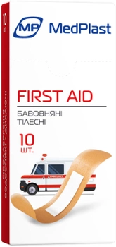 Набор пластырей первой медицинской помощи MedPlast First Aid 1.9 см х 7.2 см 10 шт (7640162324892)