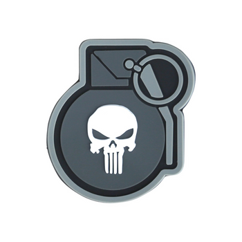 Шеврон "Punisher Grenade", Kombat Tactical, Grey-White
