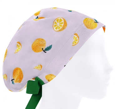 Медицинская шапочка женская HeadwearUniverse универсальная принт Апельсины на сером