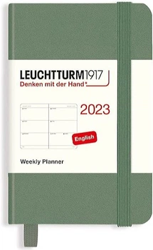 Щотижневик горизонтальний Leuchtturm1917 на 2023 рік міні А7 7 х 11 см оливковий