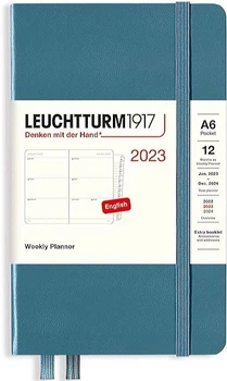 Щотижневик горизонтальний Leuchtturm1917 на 2023 рік кишеньковий 9 х 15 см сіро-синій