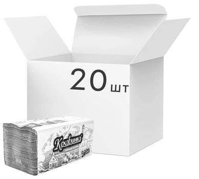 Полотенца бумажные Кохавинка V-fold 200 листов 20 упаковок серые (4820032450620)