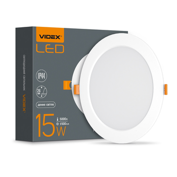 Вогнетривкий LED світильник Back вбудований круглий VIDEX 15W 5000K 220V VL-DLBR-155