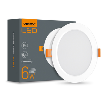 Вогнетривкий LED світильник вбудований круглий VIDEX 6W 5000K 220V VL-DLBR-065