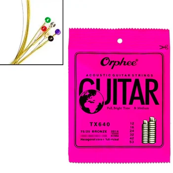Струны для акустической гитары 6шт Набор Orphee TX640 12-53 калибра 0.30-1.34мм