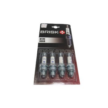 Свечи зажигания 4шт BRISK SUPER ГАЗ 402 дв. 2410, 3102, 31029, 3110, 2705, 3302, ГАЗ 53, 3307, ЗИЛ 130, короткая юбка, зазор 0.7 мм, под ключ 21 мм, комплект (42381)