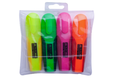 Набір із 4-х текст-маркерів Buromax Neon із гумовими вставками (BM.8904-84)