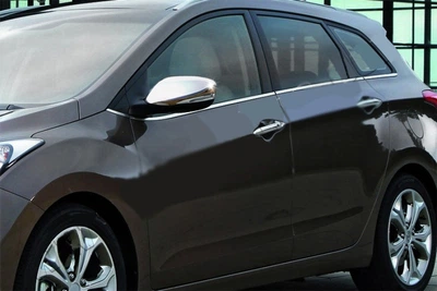 Hyundai I-30 2012-2017 Накладки на зеркала с вырезом под поворот (2 шт, нержавеющая сталь) Carmos
