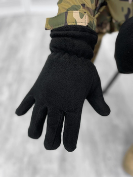 Тактические перчатки флисовые Black L
