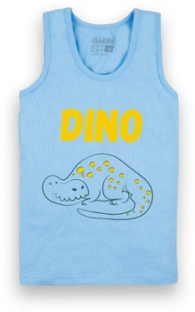 Майка детская хлопковая для мальчика Gabbi Dino голубая на рост 122 (13121)