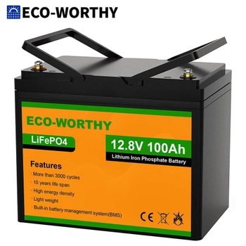 Акумуляторна батарея ECO-WORTHY 12,8V 100Ah LiFePO4