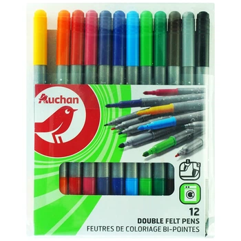 Фломастеры Auchan Chicky Maxi, 12 цветов