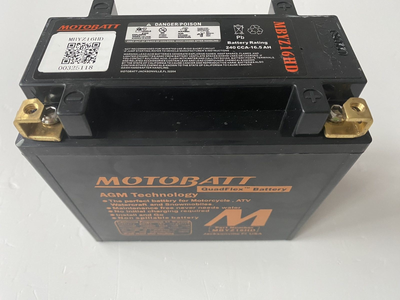 Акумулятор Motobatt MBYZ16HD 16,5 A/ч, 240 А, (+/-)(-/+), 151x87x145 мм (YTX14-bs, YTX14L-BS), вага 5кг