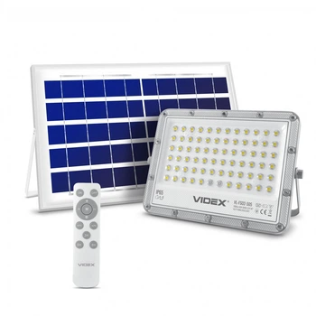 LED прожектор автономный VIDEX 1000 Лм 50 Вт 5000K на солнечной батарее (VL-FSO2-505)