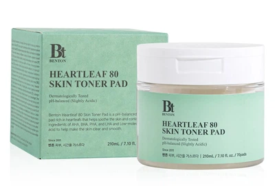 Двухсторонние пилинг-диски с экстрактом хауттюйнии Benton Heartleaf Skin Toner Pad 70 шт