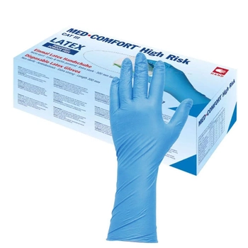 Перчатки AMPri латексні, неопудрені, AMPri Med Comfort High Risk 18 грам (50 шт./25 пар) розмір XL