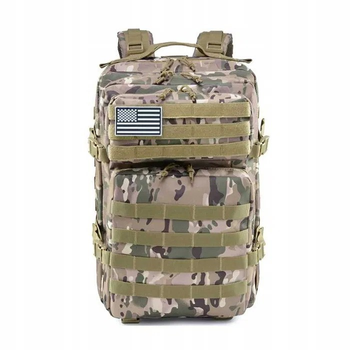 Бойовий рюкзак-ранець зручний міцний і функціональний для всіх завдань на місцевості багатозадачна польова сумка високоміцна система Molle армійський рюкзак Камуфляж 45 л